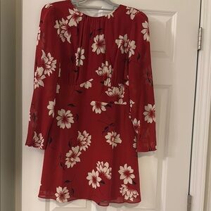 Reformation Red Mini Dress with Bishop Sleeves